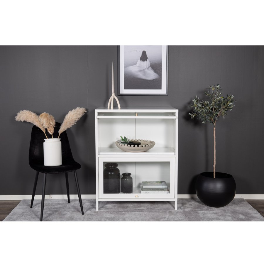 VENTURE DESIGN Bakal Low skab, m. 2 lger og 1 hylde - hvid stl