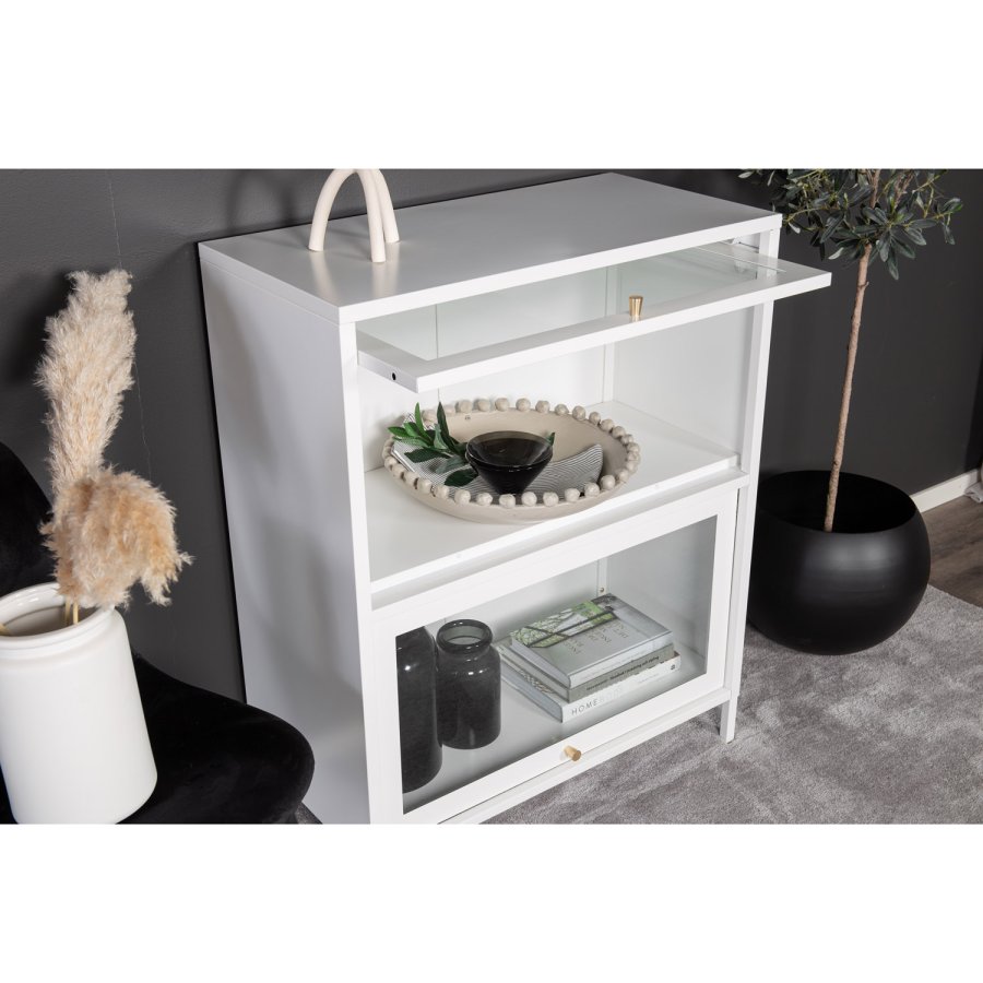 VENTURE DESIGN Bakal Low skab, m. 2 lger og 1 hylde - hvid stl