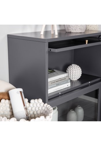 VENTURE DESIGN Bakal Low skab, m. 2 lger og 1 hylde - lysegr stl