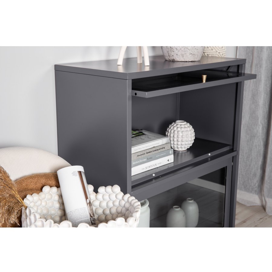 VENTURE DESIGN Bakal Low skab, m. 2 lger og 1 hylde - lysegr stl