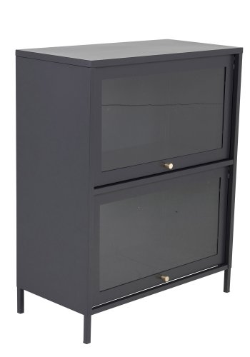 VENTURE DESIGN Bakal Low skab, m. 2 lger og 1 hylder - sort stl