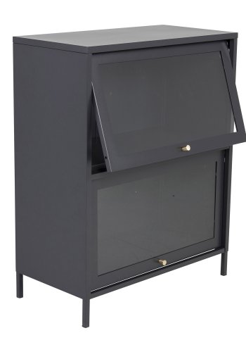 VENTURE DESIGN Bakal Low skab, m. 2 lger og 1 hylder - sort stl