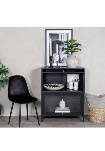 VENTURE DESIGN Bakal Low skab, m. 2 lger og 1 hylder - sort stl