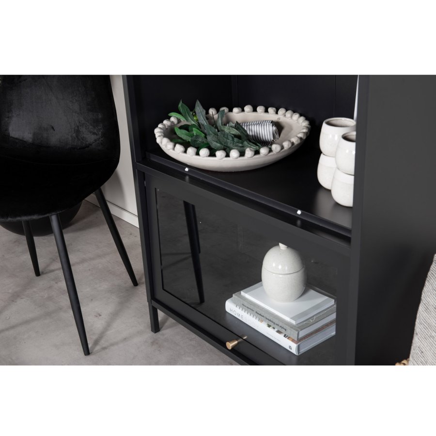 VENTURE DESIGN Bakal Low skab, m. 2 lger og 1 hylder - sort stl