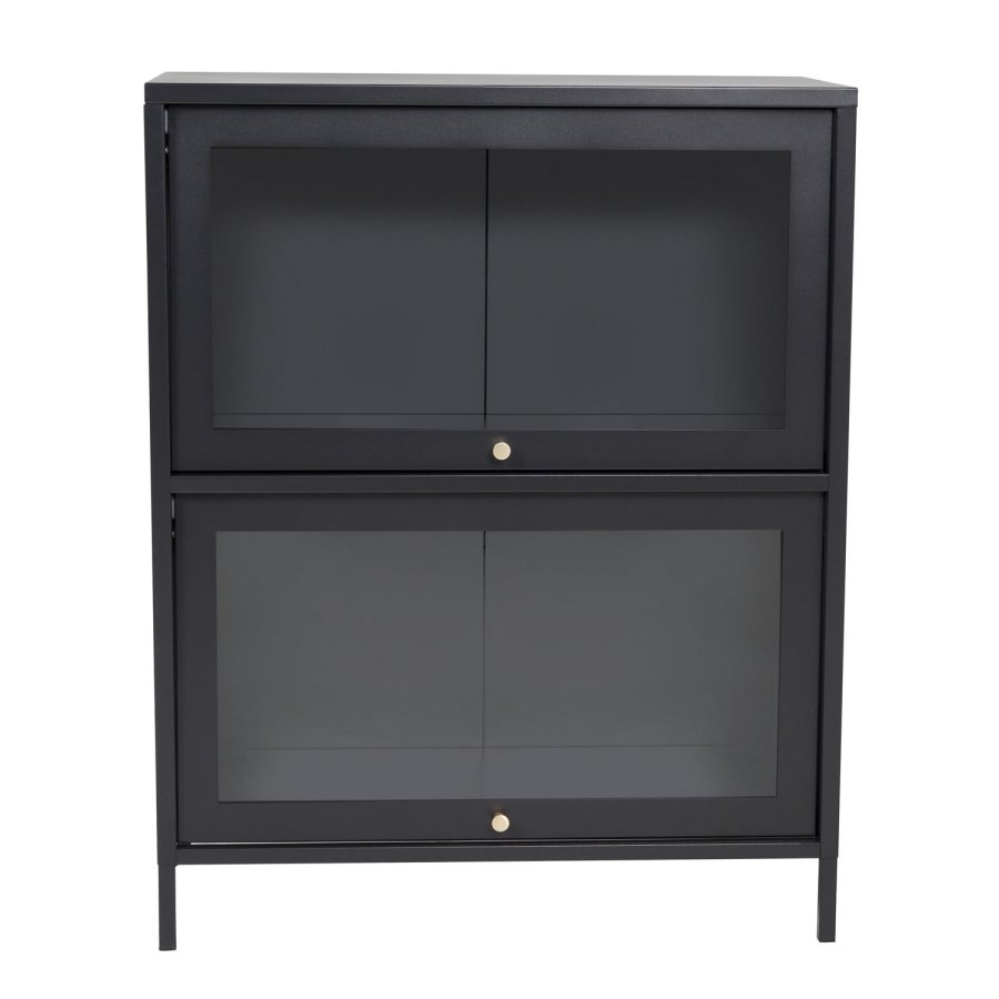 VENTURE DESIGN Bakal Low skab, m. 2 lger og 1 hylder - sort stl