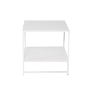 VENTURE DESIGN Staal sidebord, m. hylde - hvid stl (50,8x50,8)