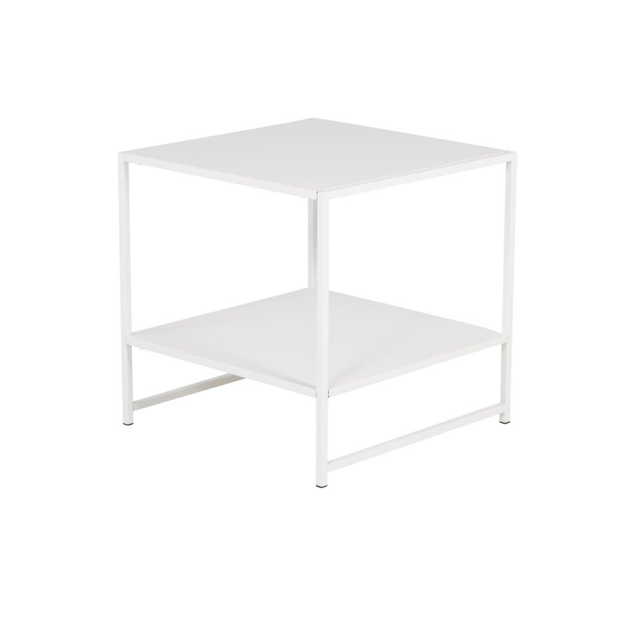 VENTURE DESIGN Staal sidebord, m. hylde - hvid stl (50,8x50,8)
