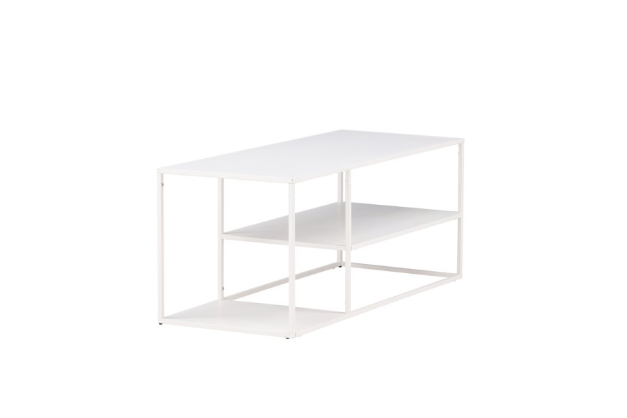VENTURE DESIGN Staal sofabord, m. hylde - hvid stl (120x50)