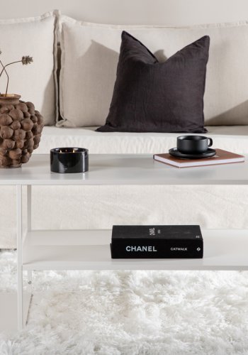 VENTURE DESIGN Staal sofabord, m. hylde - hvid stl (120x50)