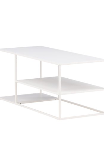 VENTURE DESIGN Staal sofabord, m. hylde - hvid stl (120x50)