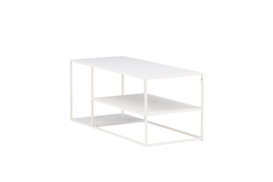 VENTURE DESIGN Staal sofabord, m. hylde - hvid stl (120x50)
