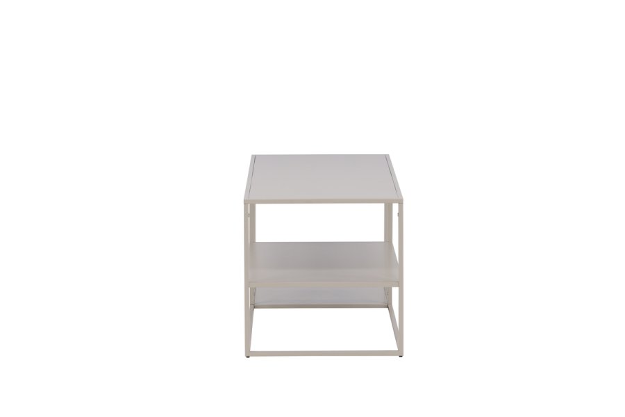 VENTURE DESIGN Staal sofabord, m. hylde - beige stl (120x50)