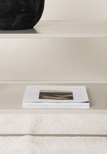 VENTURE DESIGN Staal sofabord, m. hylde - beige stl (120x50)