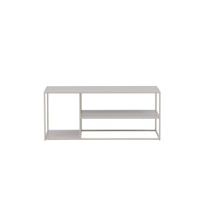 VENTURE DESIGN Staal sofabord, m. hylde - beige stl (120x50)