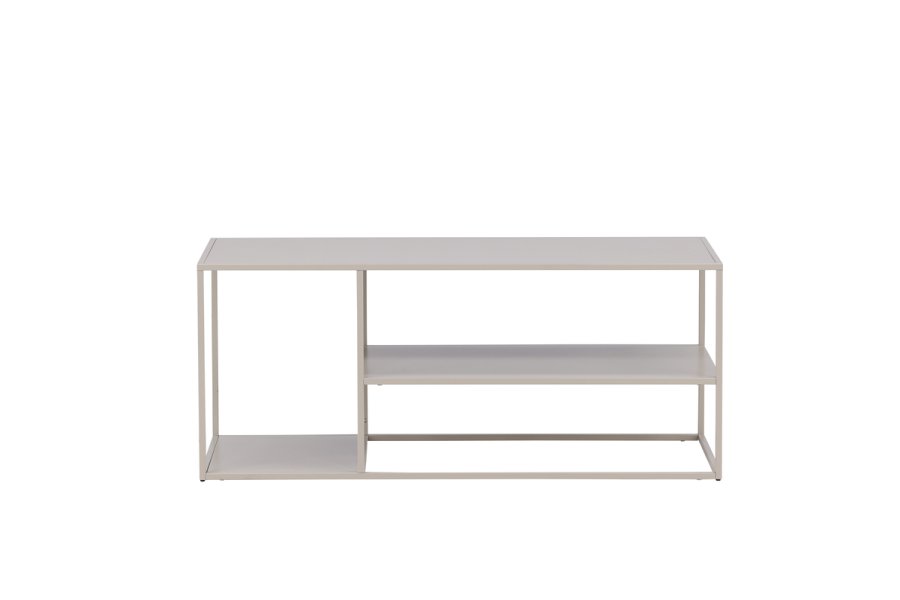 VENTURE DESIGN Staal sofabord, m. hylde - beige stl (120x50)
