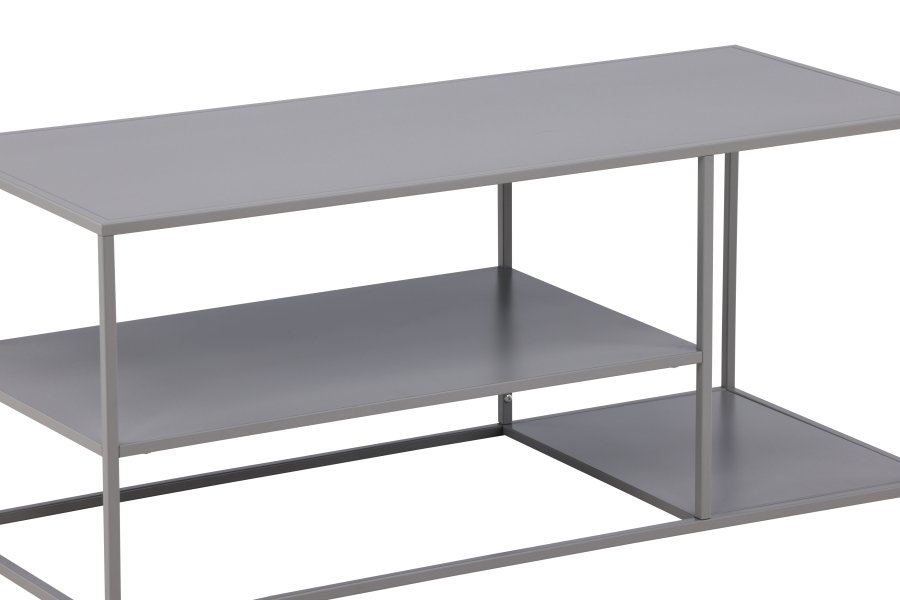 VENTURE DESIGN Staal sofabord, m. hylde - lysegr stl (120x50)