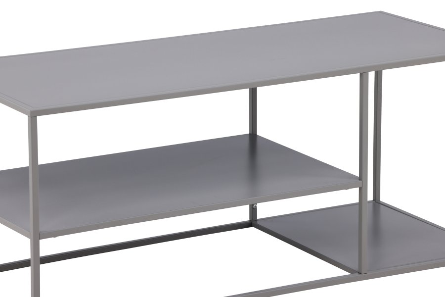 VENTURE DESIGN Staal sofabord, m. hylde - lysegr stl (120x50)
