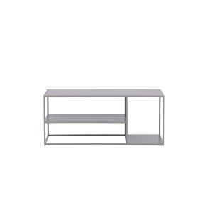 VENTURE DESIGN Staal sofabord, m. hylde - lysegr stl (120x50)