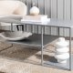 VENTURE DESIGN Staal sofabord, m. hylde - lysegr stl (120x50)