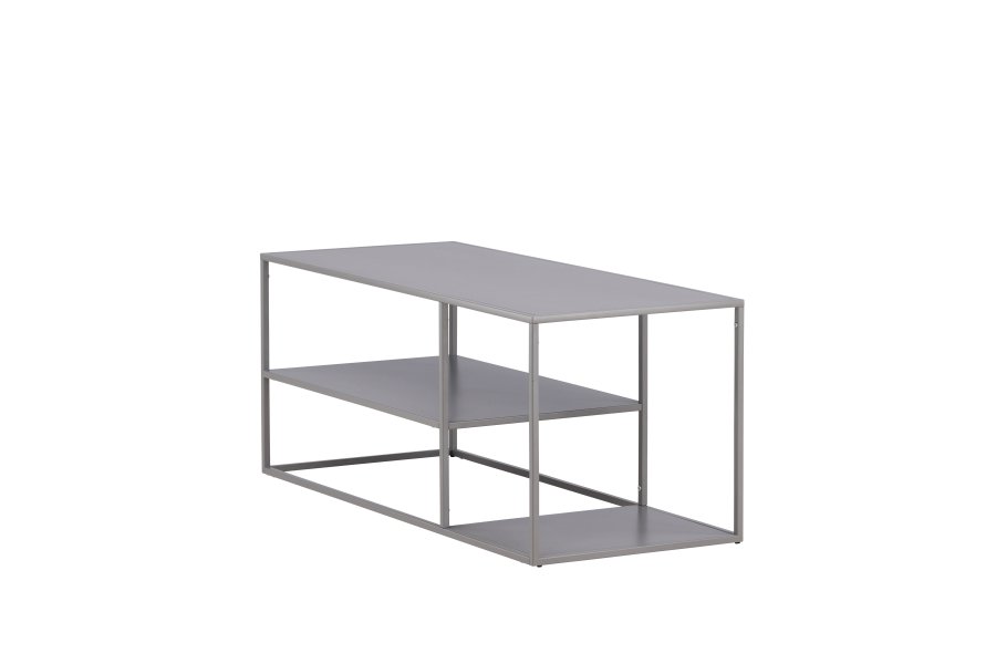VENTURE DESIGN Staal sofabord, m. hylde - lysegr stl (120x50)