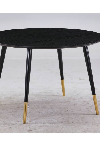 VENTURE DESIGN Dipp spisebord - sort MDF og messing/sort metal (115)