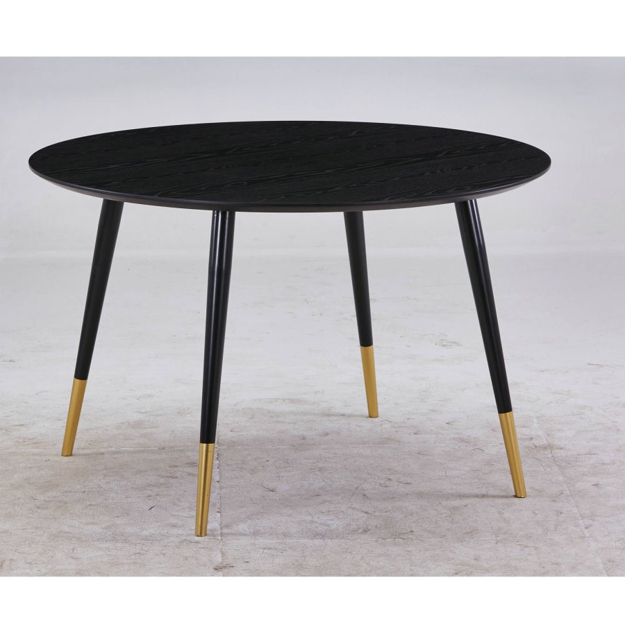 VENTURE DESIGN Dipp spisebord - sort MDF og messing/sort metal (115)