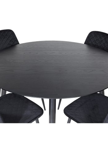 Venture Design Dipp spisebord, rund - sort MDF og sort metal (115)