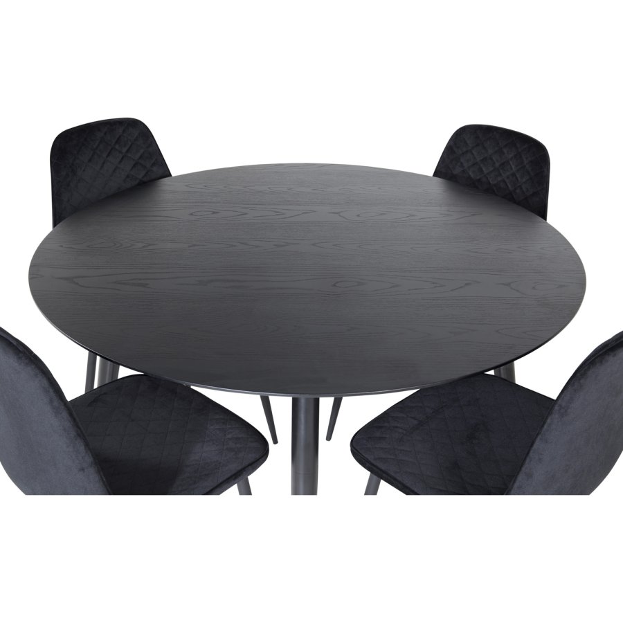 Venture Design Dipp spisebord, rund - sort MDF og sort metal (115)