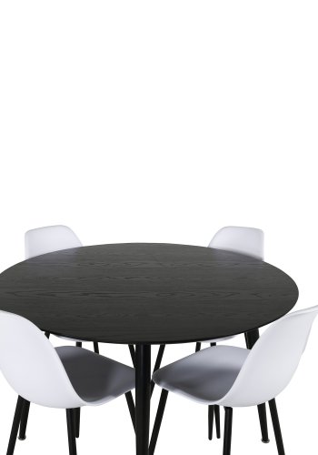 Venture Design Dipp spisebord, rund - sort MDF og sort metal (115)