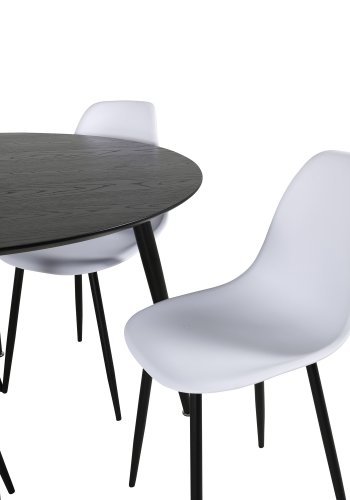 Venture Design Dipp spisebord, rund - sort MDF og sort metal (115)