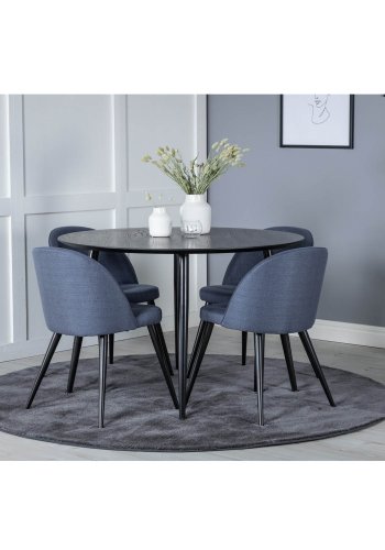 Venture Design Dipp spisebord, rund - sort MDF og sort metal (115)