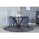 VENTURE DESIGN Velvet spisebordsstol - bl polyester og sort metal