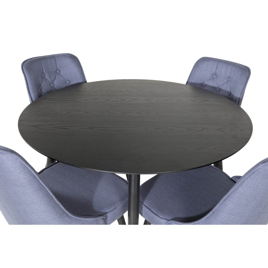 Venture Design Dipp spisebord, rund - sort MDF og sort metal (115)