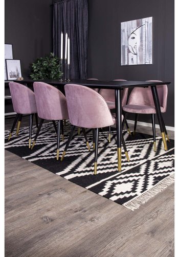 VENTURE DESIGN Indari gulvtppe - hvid og sort uld og bomuld (170x240) 