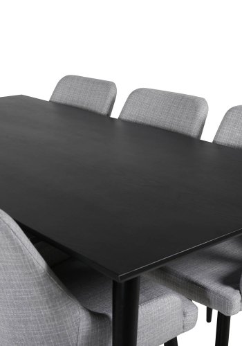 VENTURE DESIGN Dipp spisebord - sort MDF og sort metal (180x90)