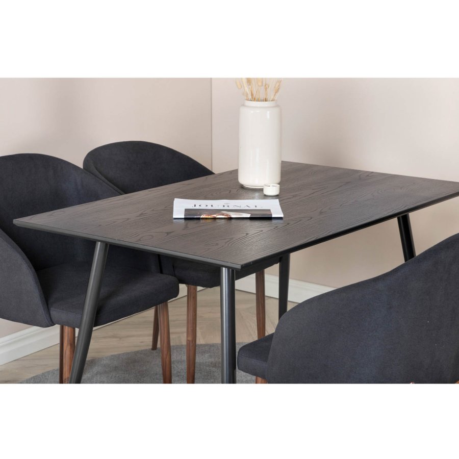 VENTURE DESIGN Dipp spisebord - sort MDF og sort metal (120x85)