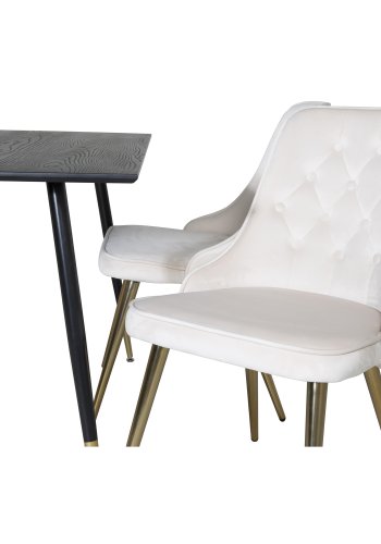 VENTURE DESIGN Dipp spisebord - sort MDF og sort metal (120x85)