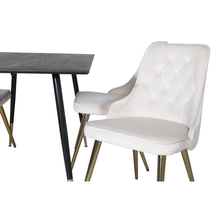 VENTURE DESIGN Dipp spisebord - sort MDF og sort metal (120x85)