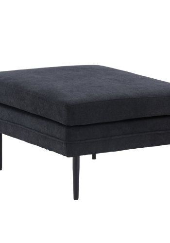 VENTURE DESIGN Boom puf, rektangulr - sort polyester stof og stl (90x70)
