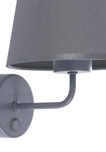 TK Maja vglampe - gr stof og gr metal