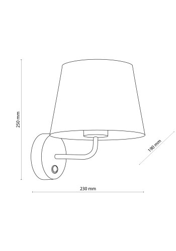 TK Maja vglampe - gr stof og gr metal