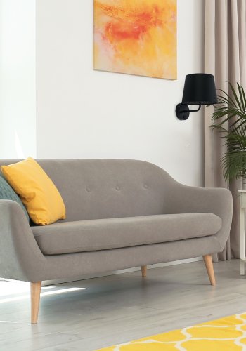 TK Maja vglampe - sort stof og sort metal