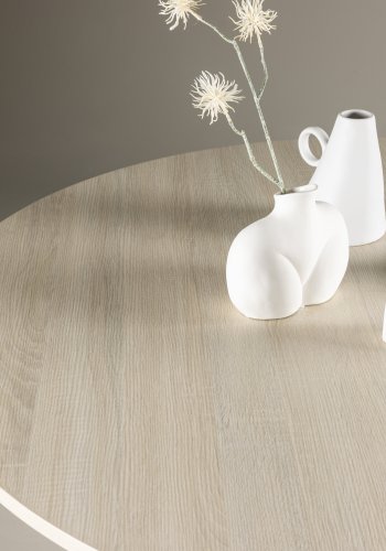 VENTURE DESIGN Lanzo spisebord, rund - hvidvasket MDF (120)