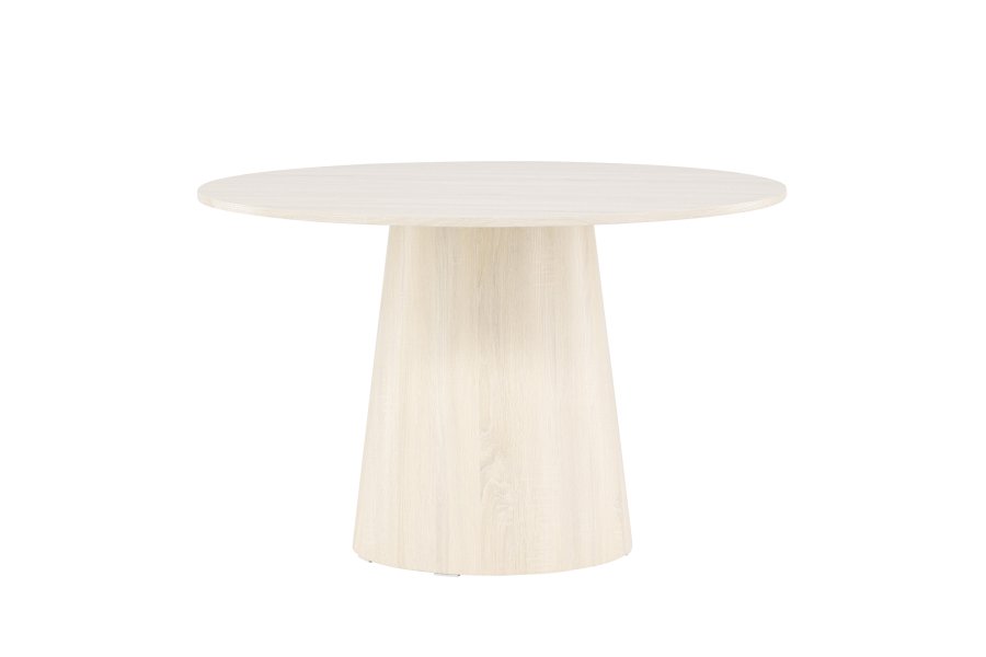 VENTURE DESIGN Lanzo spisebord, rund - hvidvasket MDF (120)