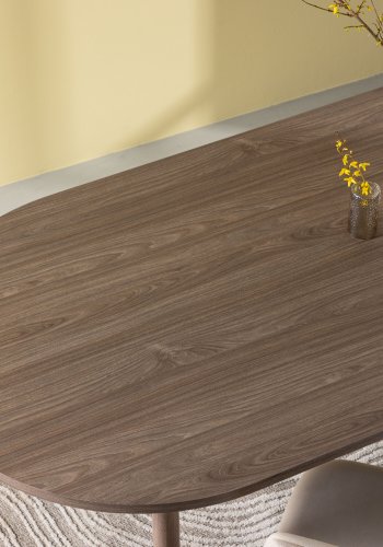 VENTURE DESIGN Andy spisebord, oval - natur MDF og stl (180x75)