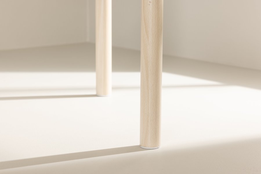 VENTURE DESIGN Andy spisebord, oval - hvidvasket MDF og stl (90x180)