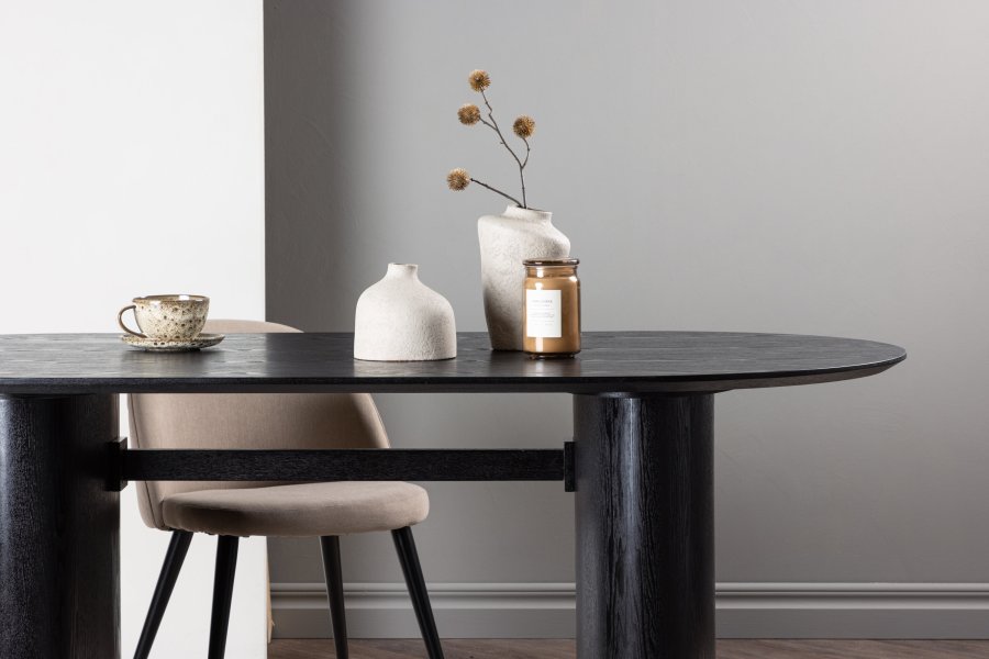 VENTURE DESIGN Isolde spisebord, oval - sort MDF (180x75)