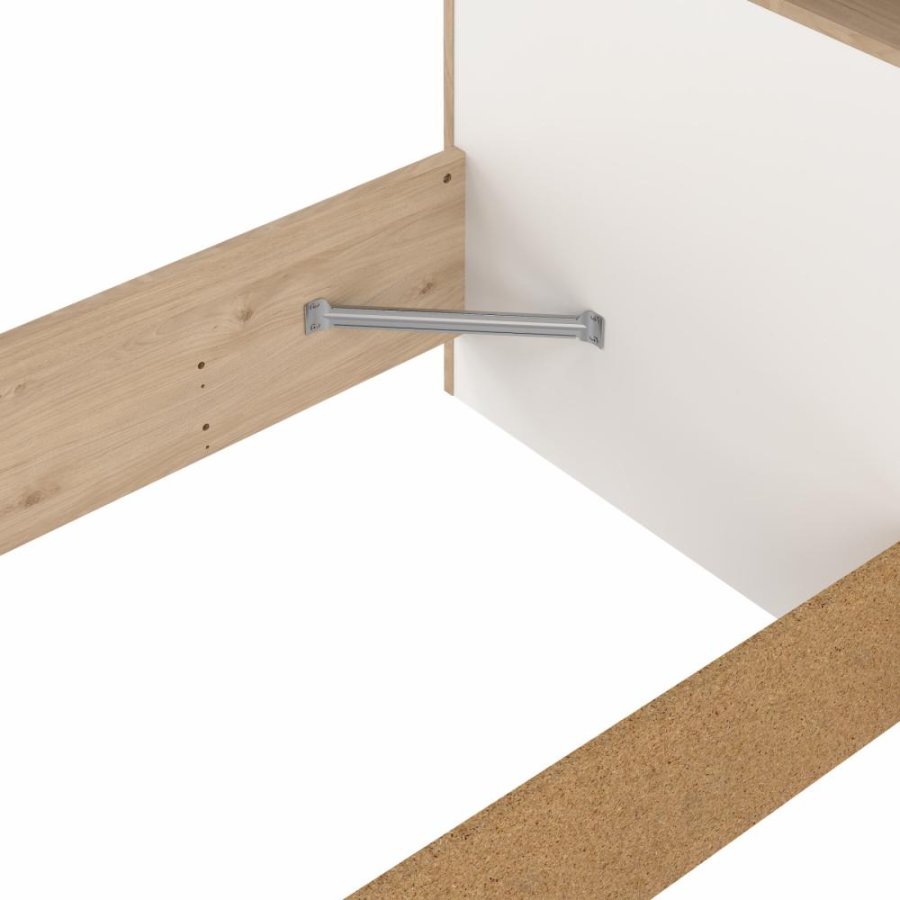 TVILUM Ikast Seng 160x200, Jackson Hickory / Hvid, 169,8 x 216 x 0,97 cm