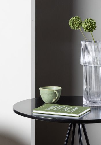 VENTURE DESIGN Bistro barbord, m. fodsttte, rund - sort finér og sort metal (60)