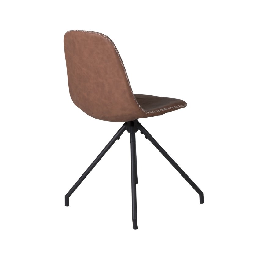 VENTURE DESIGN Polar spisebordsstol, m. drejefunktion - brun PU og sort  metal